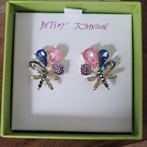 Betsey Johnson Cluster Dragonfly Stud Earrings